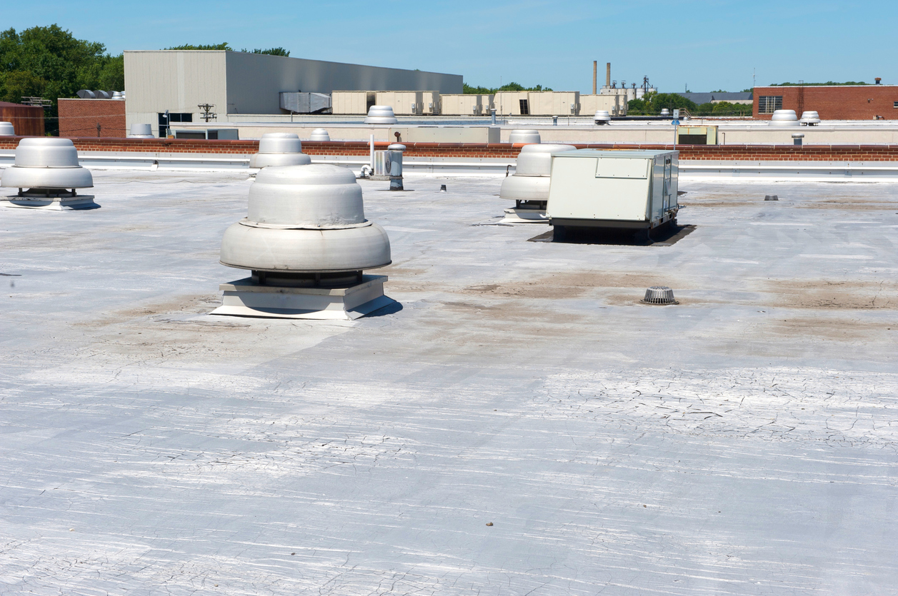 A commercial roof mad of modified bitumen