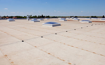Commercial modified bitumen roofing installation