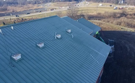 Commercial metal roofing installation Waukesha